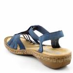 RIEKER 628G9-16 niebieskie sandały damskie wl24