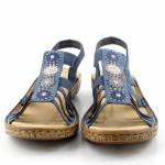 RIEKER 628G9-16 niebieskie sandały damskie wl24