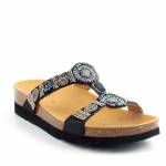 SCHOLL NEW BOGOTA WEDGE MED czarne multi klapki damskie wl25 MF266071370