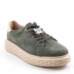 SERGIO LEONE SP-110 KHAKI zielone półbuty damskie wl26