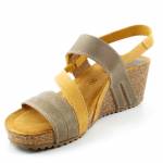 BLU SANDAL 4325BLU/68 żółte sandały damskie koturna