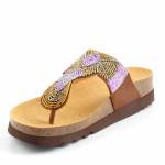 SCHOLL TANISHA MED brązowe różowe japonki damskie wl25 MF313281011