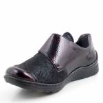 RIEKER 48951-35 bordowe czarne półbuty damskie TĘGOŚĆ H jz25