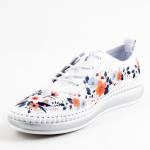 RIXA SHOES 58C3580_C MULTI białe kwiaty półbuty damskie wl26