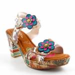 LAURA VITA 000768728FC multi camel sandałydamskie WL26