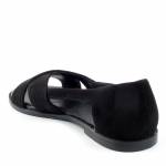 BLU 801356L czarne sandały damskie welur