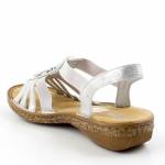RIEKER 62860-90 E1/2 srebrne sandały damskie