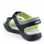 GEOX J455XC 015CE VANIETT C0802 BLACK/LIME czarne limonka sandały chłopięce wl25