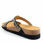 SCHOLL NEW BOGOTA WEDGE MED czarne multi klapki damskie wl25 MF266071370