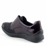 RIEKER 48951-35 bordowe czarne półbuty damskie TĘGOŚĆ H jz25