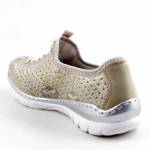 RIEKER L3252-92 F1/2 złote półbuty damskie wl26