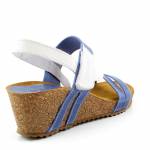 BLU SANDAL 4325BLU/68 niebieskie białe sandały damskie koturna