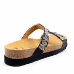 SCHOLL NEW BOGOTA WEDGE MED czarne multi klapki damskie wl25 MF266071370