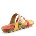 BLU SANDAL 8930 oliwkowe czerwone multi klapki damskie wl25 ESPANA IBIZA YOKONO *