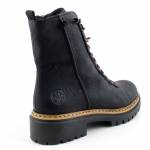 RIEKER 72653-00 czarne trzewiki damskie jz25