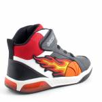 GEOX J569CC 05411 C0048 J INEC BOY czarne czerwone półbuty chłopięce jz25