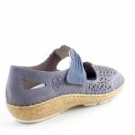 RIEKER 44896-15 E1/2 niebieskie półbuty damskie wl26