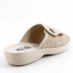 BIOUP 1418 STREGONA BEIGE beżowe złote klapki damskie TĘGOŚĆ wl25