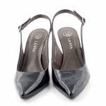 LA VIA 71156-3 lakier czarne sandały damskie