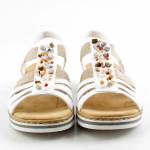 RIEKER V0656-80 białe sandały damskie wl26