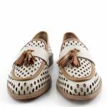 MACIEJKA HJ760-14 beżowe brązowe mokasyny damskie wl26
