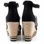 TAMARIS 28350-28 czarne sandały damskie koturna
