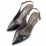 LA VIA 71156-3 lakier czarne sandały damskie