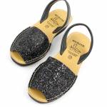 AVARCA 1275 brokat czarne sandały damskie