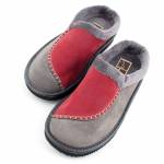 MANITU 320021-09 szare bordowe pantofle damskie