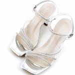 BAYLA ELLA-1705 srebrne sandały damskie wl24