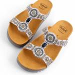 SCHOLL NEW BOGOTA WEDGE MED srebrne klapki damskie wl25 MF266071628