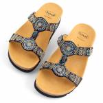 SCHOLL NEW BOGOTA WEDGE MED czarne multi klapki damskie wl25 MF266071370