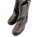 MACIEJKA K7213-09 zielone brązowe kozaki damskie jz25