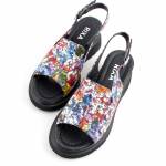 RIXA SHOES 58C2408 multikolor czarne sandały damskie wl26