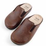 SCHOLL ELIO 24 MED MF015431019 brązowe pantofle męskie jz26