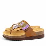 SCHOLL TANISHA MED brązowe różowe japonki damskie wl25 MF313281011