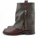 MACIEJKA K7213-09 zielone brązowe kozaki damskie jz25