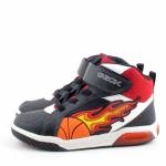 GEOX J569CC 05411 C0048 J INEC BOY czarne czerwone półbuty chłopięce jz25
