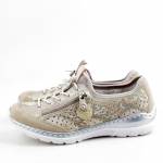 RIEKER L3252-92 F1/2 złote półbuty damskie wl26